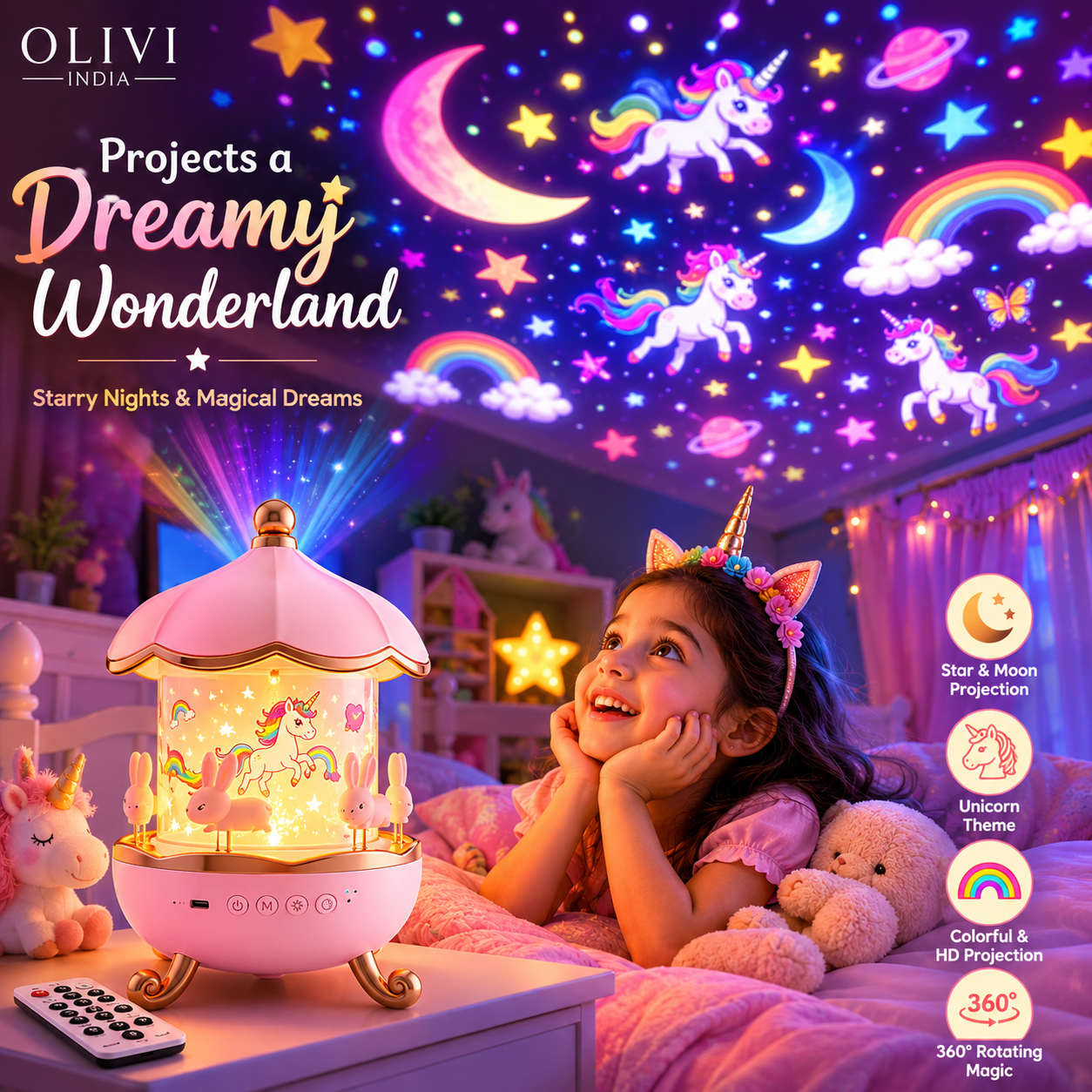 Bunny carousel night light