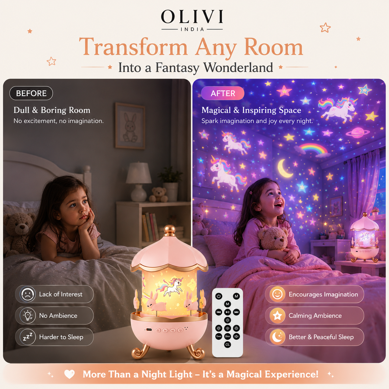 Bunny carousel night light