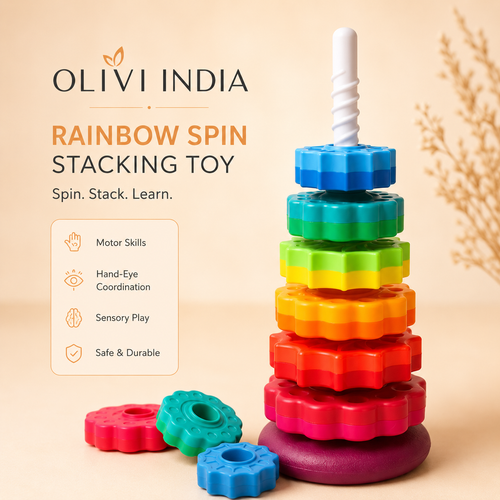 Rainbow spinning stacker