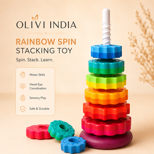 Rainbow spinning stacker